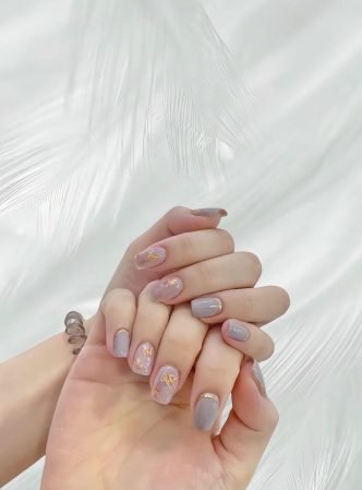 Mau-nail-mau-tim-xanh-desgin-don-gian